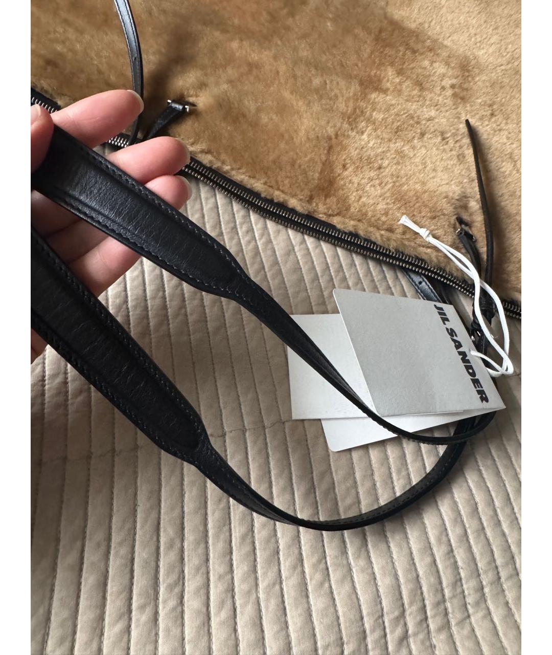 JIL SANDER Коричневая меховая сумка тоут, фото 6