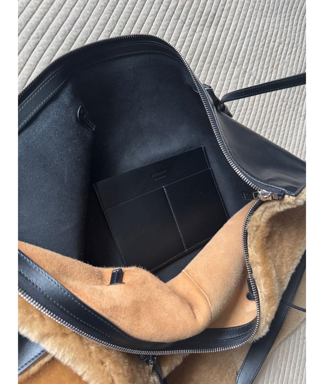 JIL SANDER Коричневая меховая сумка тоут, фото 7