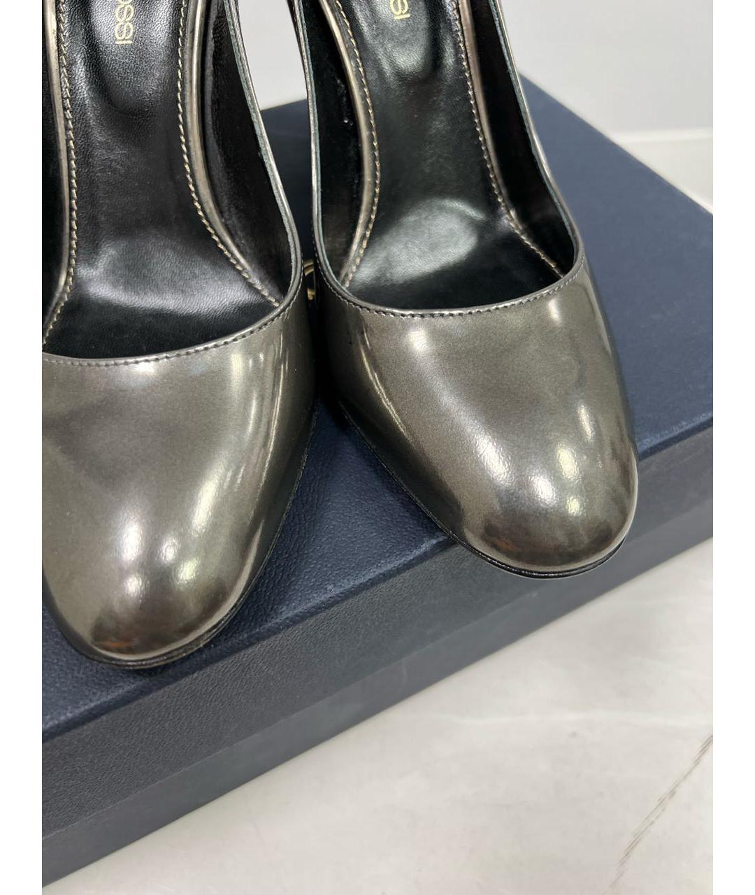 SERGIO ROSSI Серебряные туфли из лакированной кожи, фото 3