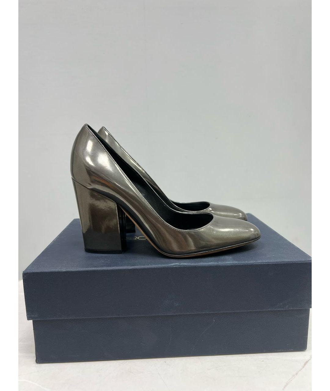 SERGIO ROSSI Серебряные туфли из лакированной кожи, фото 8