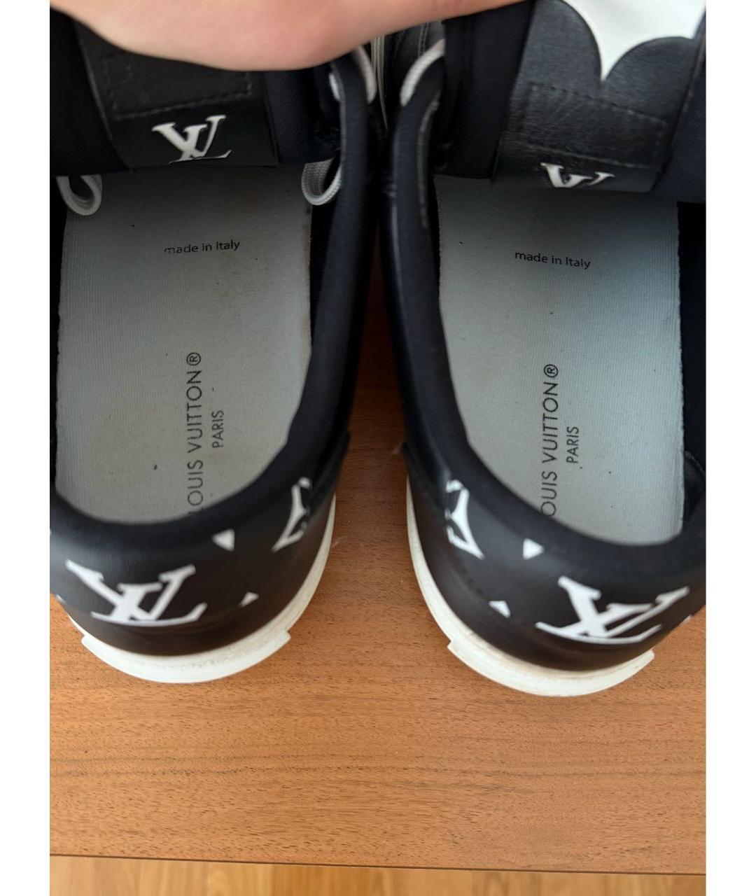 LOUIS VUITTON Черные кожаные низкие кроссовки / кеды, фото 6