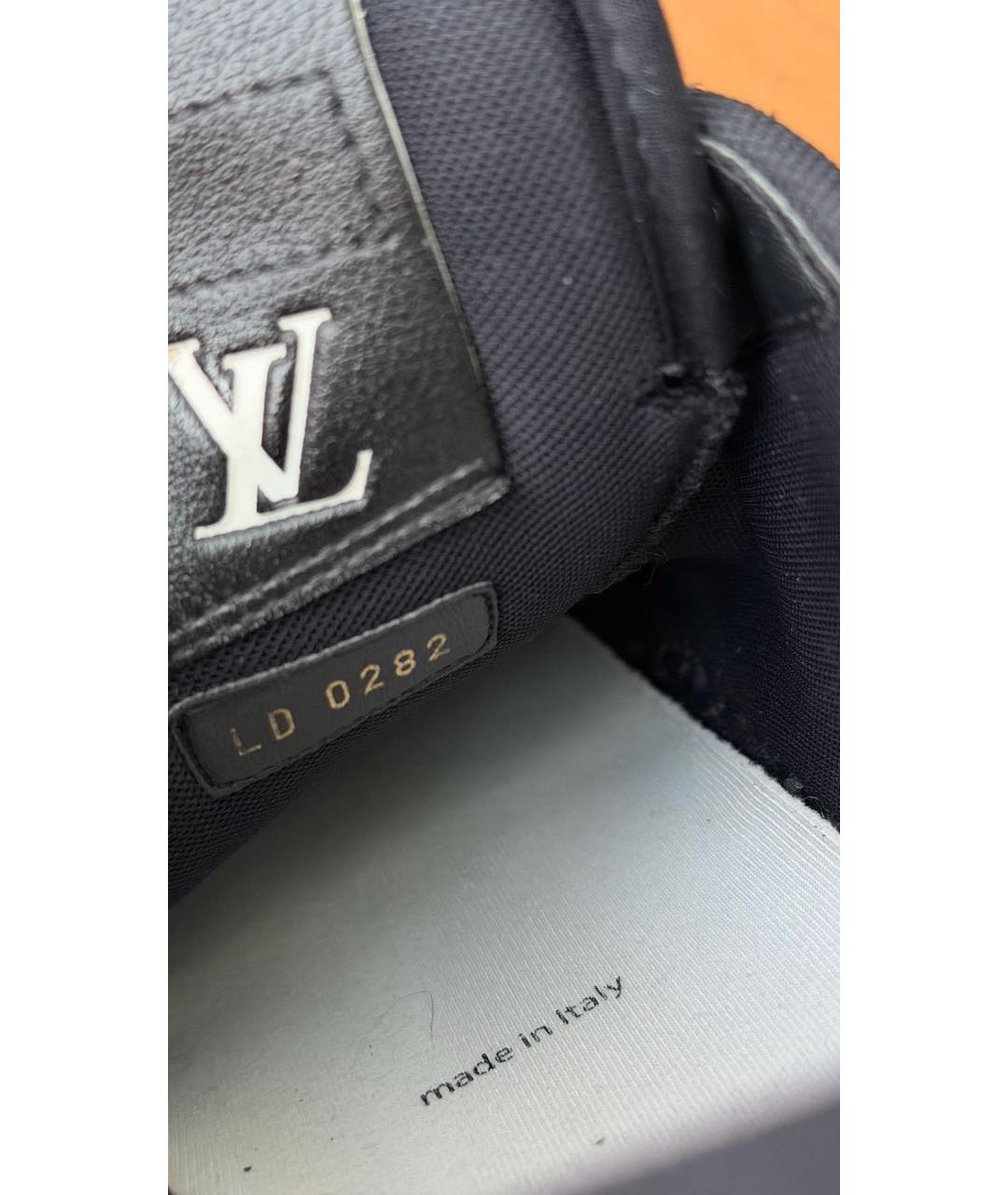 LOUIS VUITTON Черные кожаные низкие кроссовки / кеды, фото 7