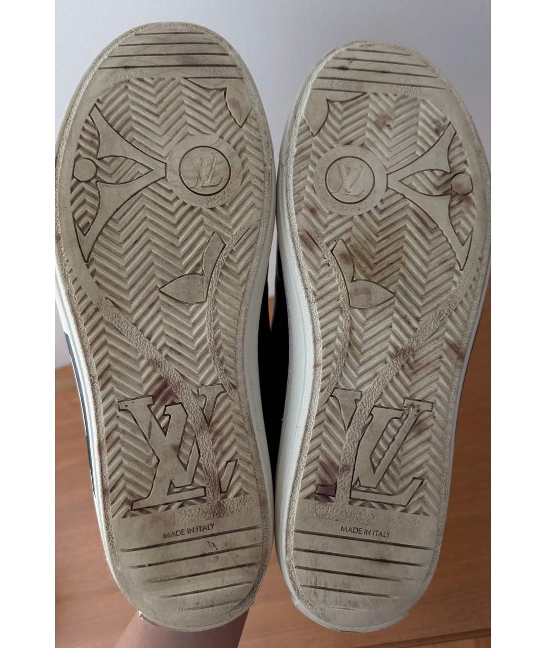 LOUIS VUITTON Черные кожаные низкие кроссовки / кеды, фото 8