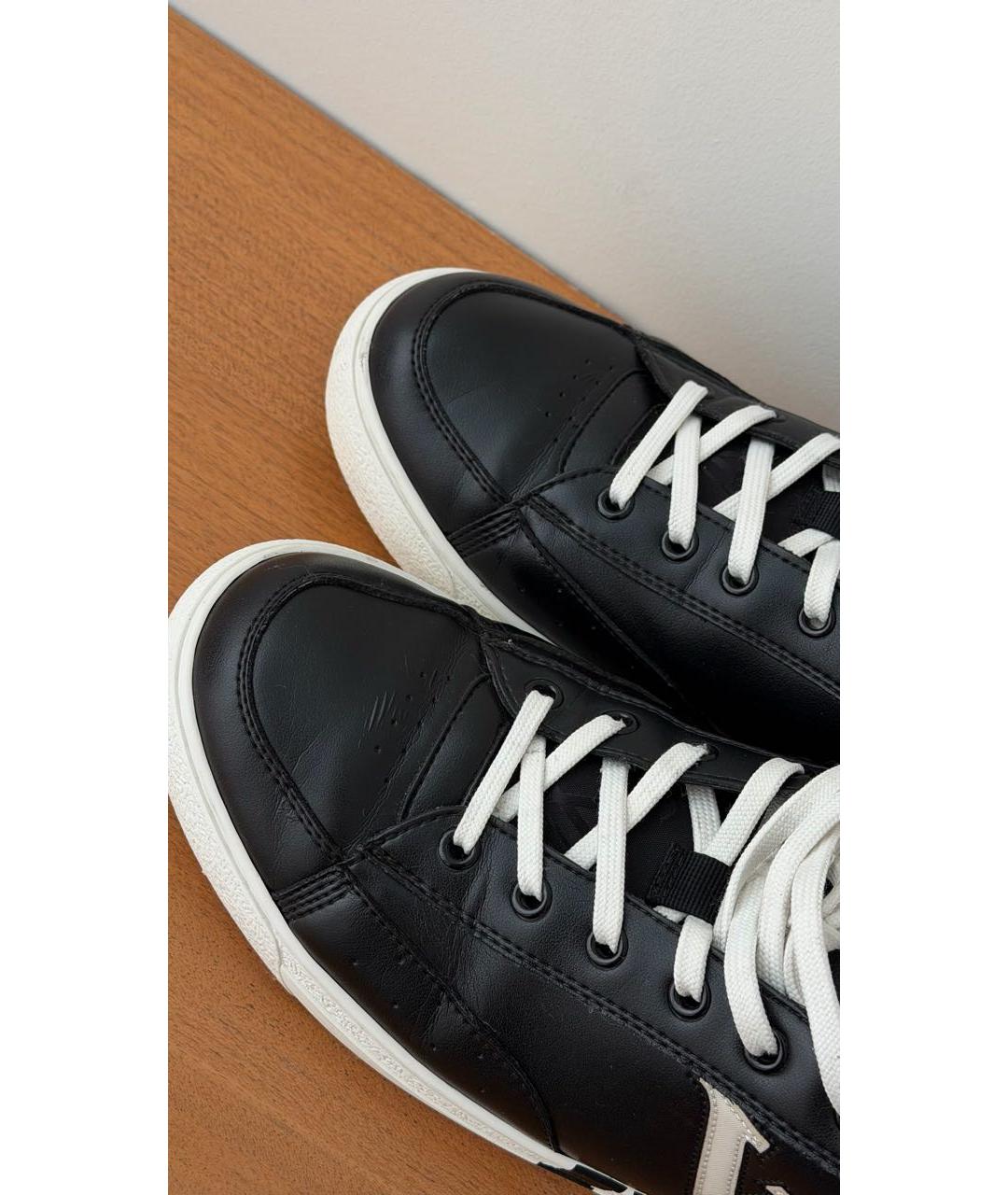 LOUIS VUITTON Черные кожаные низкие кроссовки / кеды, фото 5