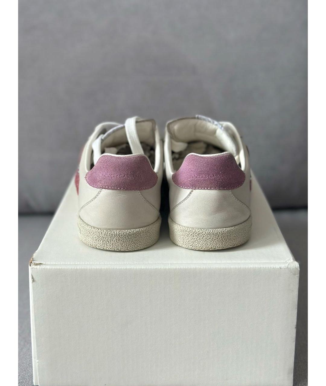 DOLCE&GABBANA Серые кожаные кроссовки, фото 6
