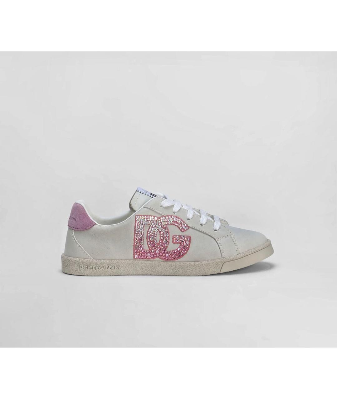 DOLCE&GABBANA Серые кожаные кроссовки, фото 9