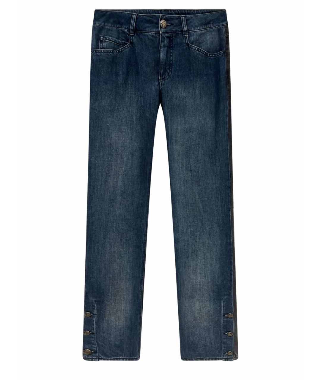 CHANEL Синие хлопковые прямые джинсы, фото 1