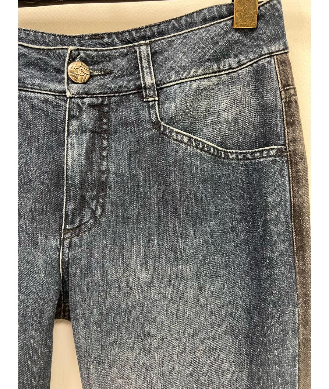 CHANEL Синие хлопковые прямые джинсы, фото 2