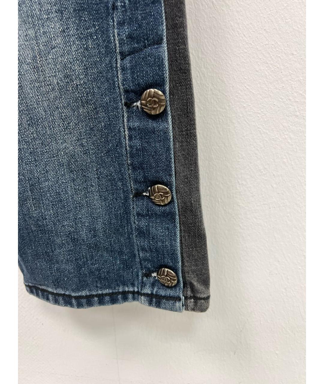CHANEL Синие хлопковые прямые джинсы, фото 3