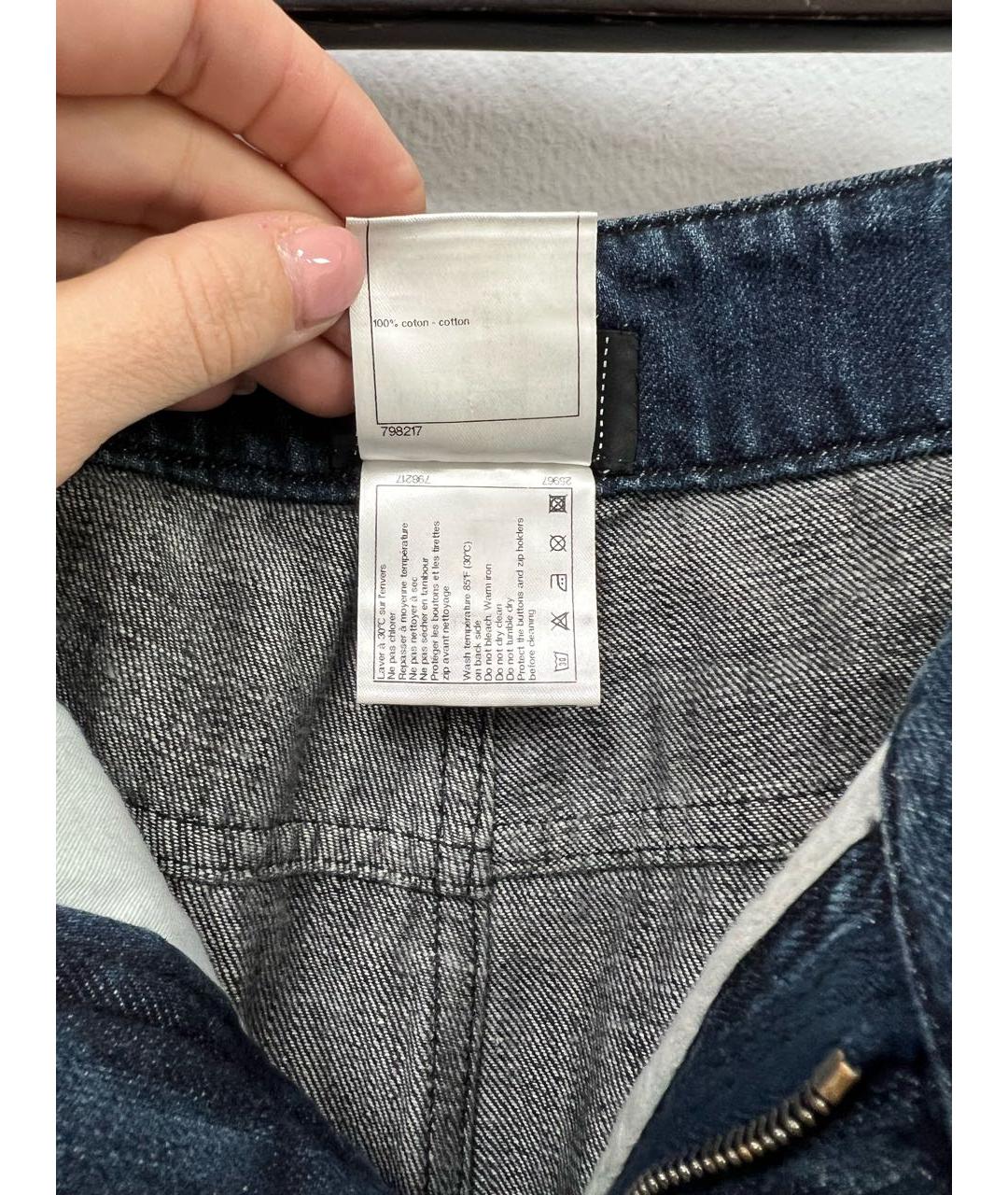 CHANEL Синие хлопковые прямые джинсы, фото 6