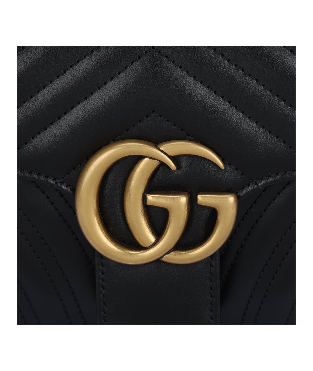 GUCCI Черная кожаная сумка через плечо, фото 5