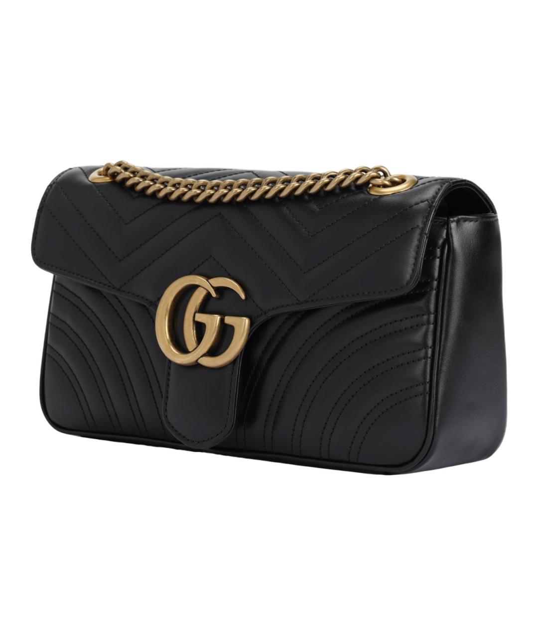 GUCCI Черная кожаная сумка через плечо, фото 2