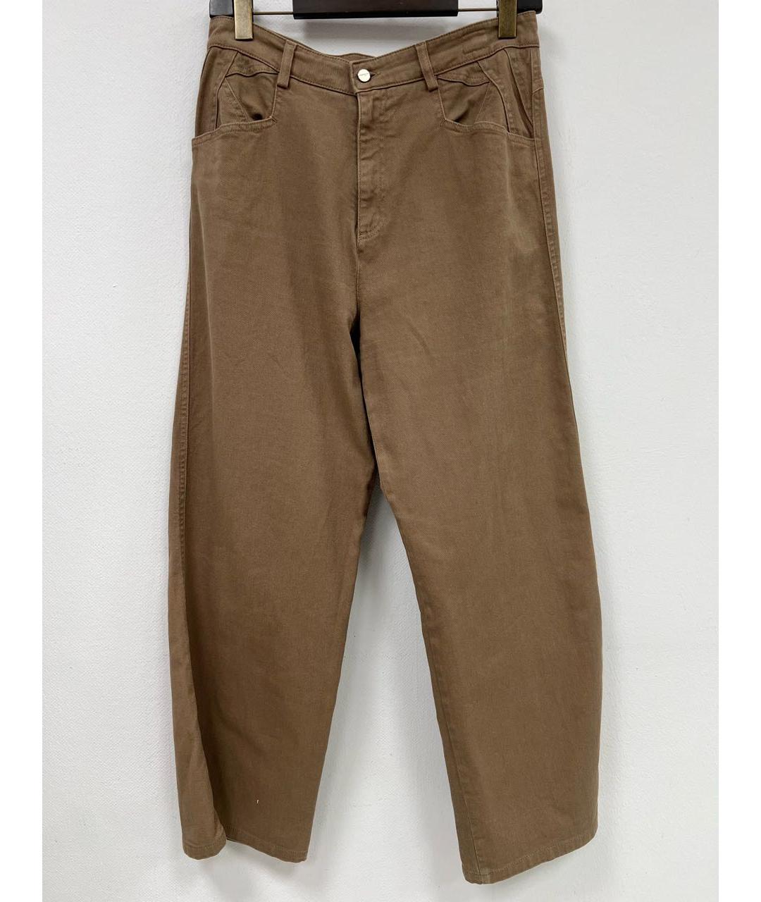 KITON Коричневые хлопковые прямые джинсы, фото 7