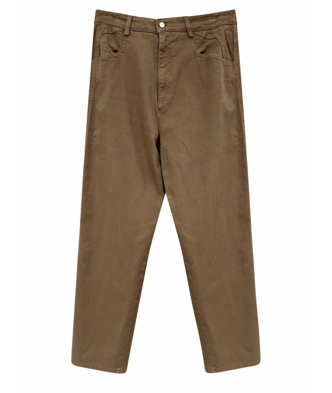 KITON Коричневые хлопковые прямые джинсы, фото 1