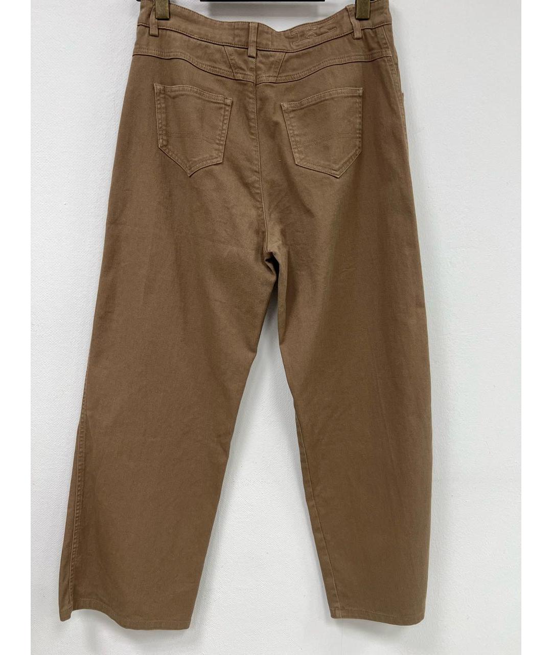 KITON Коричневые хлопковые прямые джинсы, фото 3