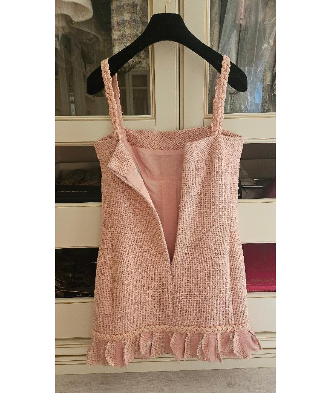 CHANEL Розовый твидовый жакет/пиджак, фото 4