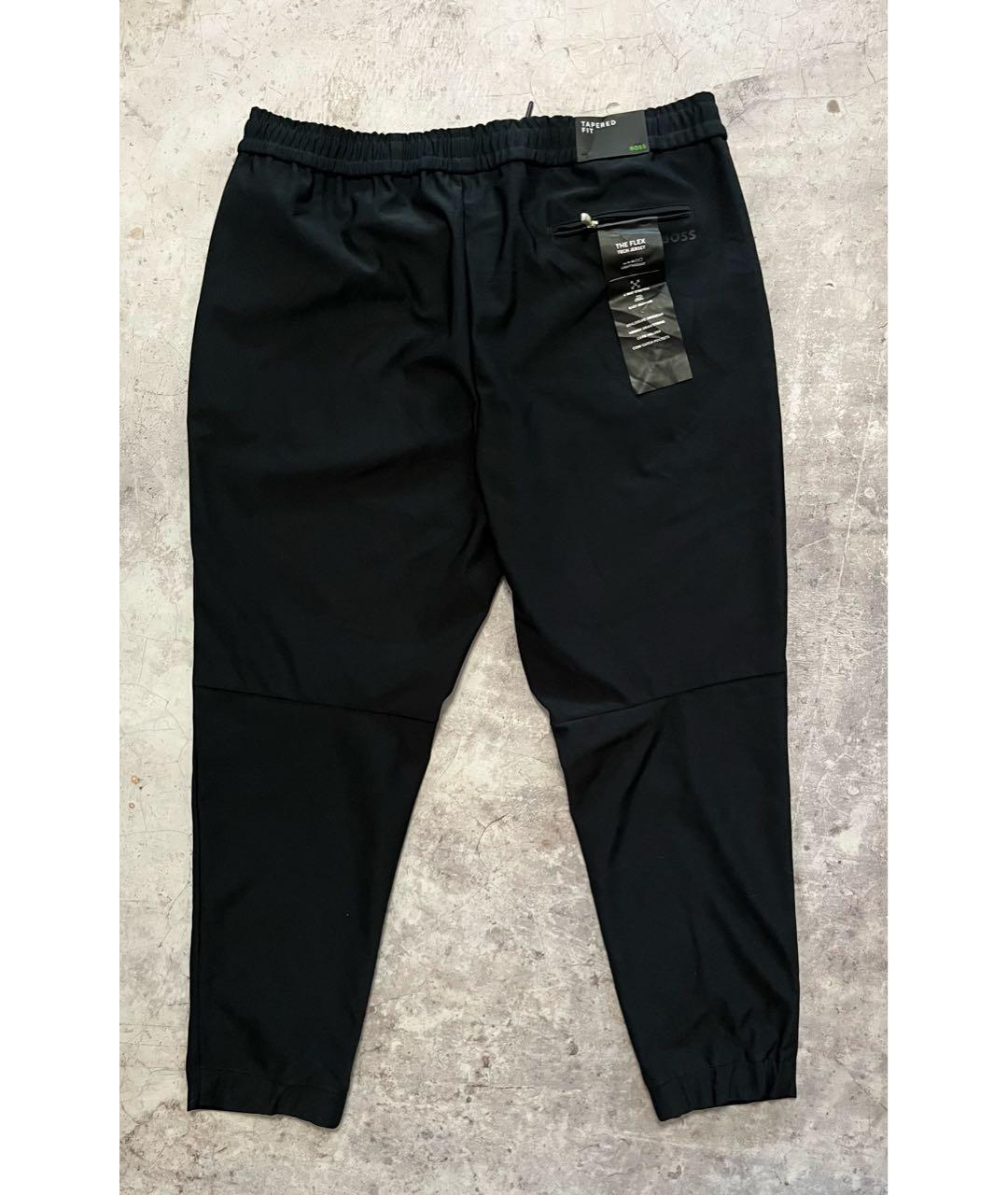 HUGO BOSS Темно-синие полиэстеровые повседневные брюки, фото 2