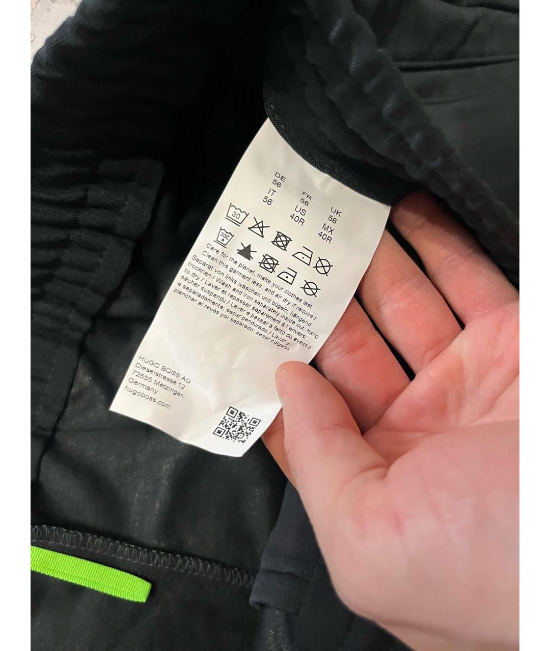 HUGO BOSS Темно-синие полиэстеровые повседневные брюки, фото 5