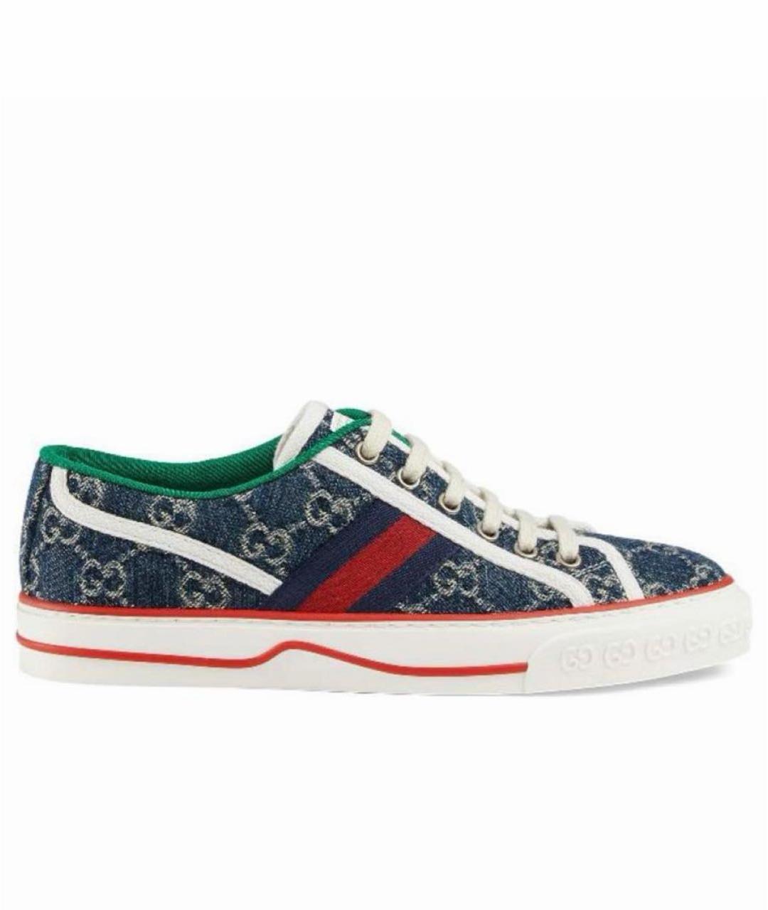 GUCCI Синие текстильные кеды, фото 1
