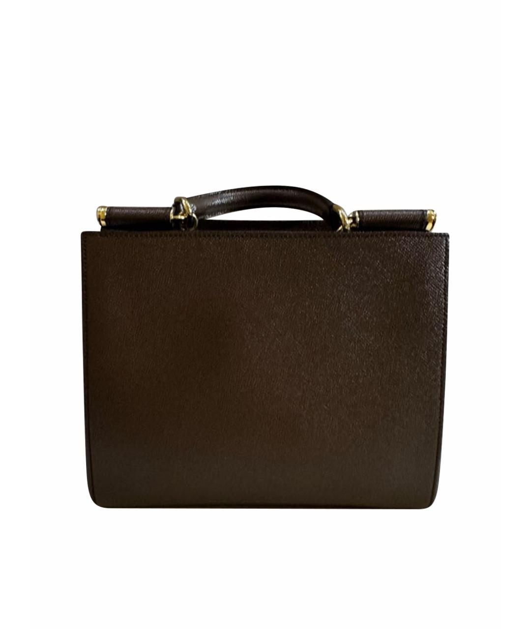 DOLCE&GABBANA Коричневая кожаная сумка тоут, фото 1