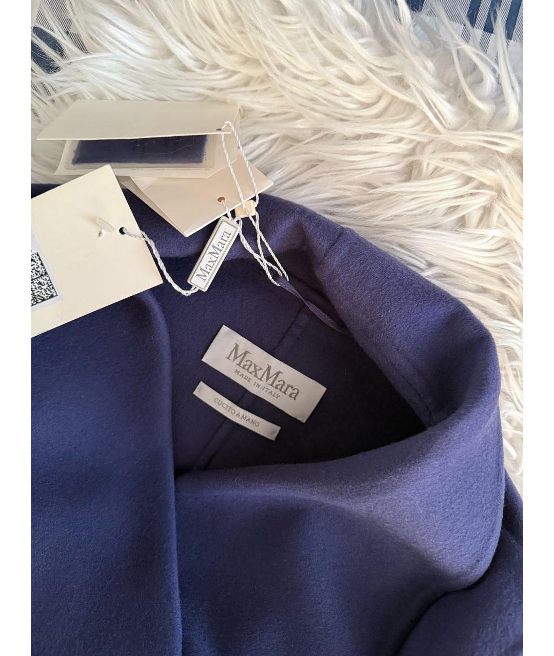 MAX MARA Синее шерстяное пальто, фото 3