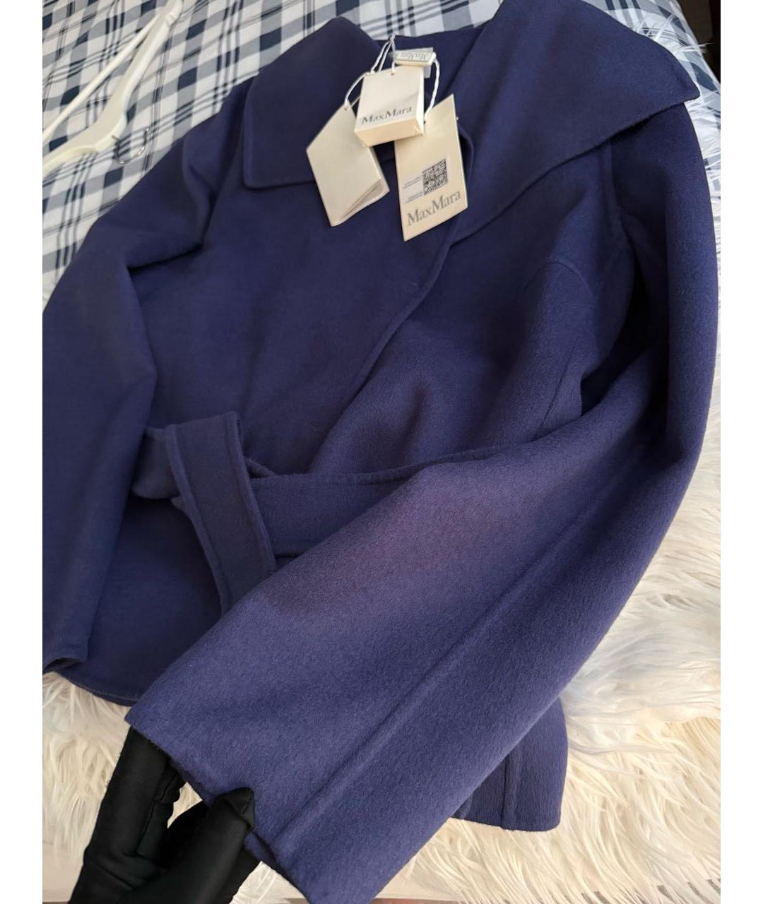 MAX MARA Синее шерстяное пальто, фото 4