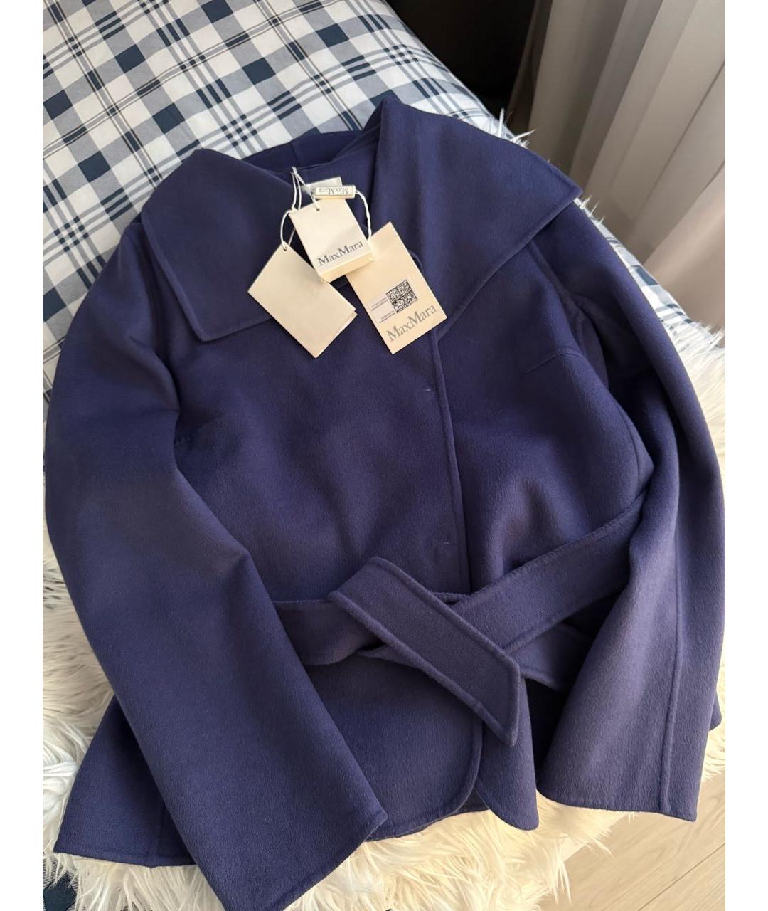 MAX MARA Синее шерстяное пальто, фото 8