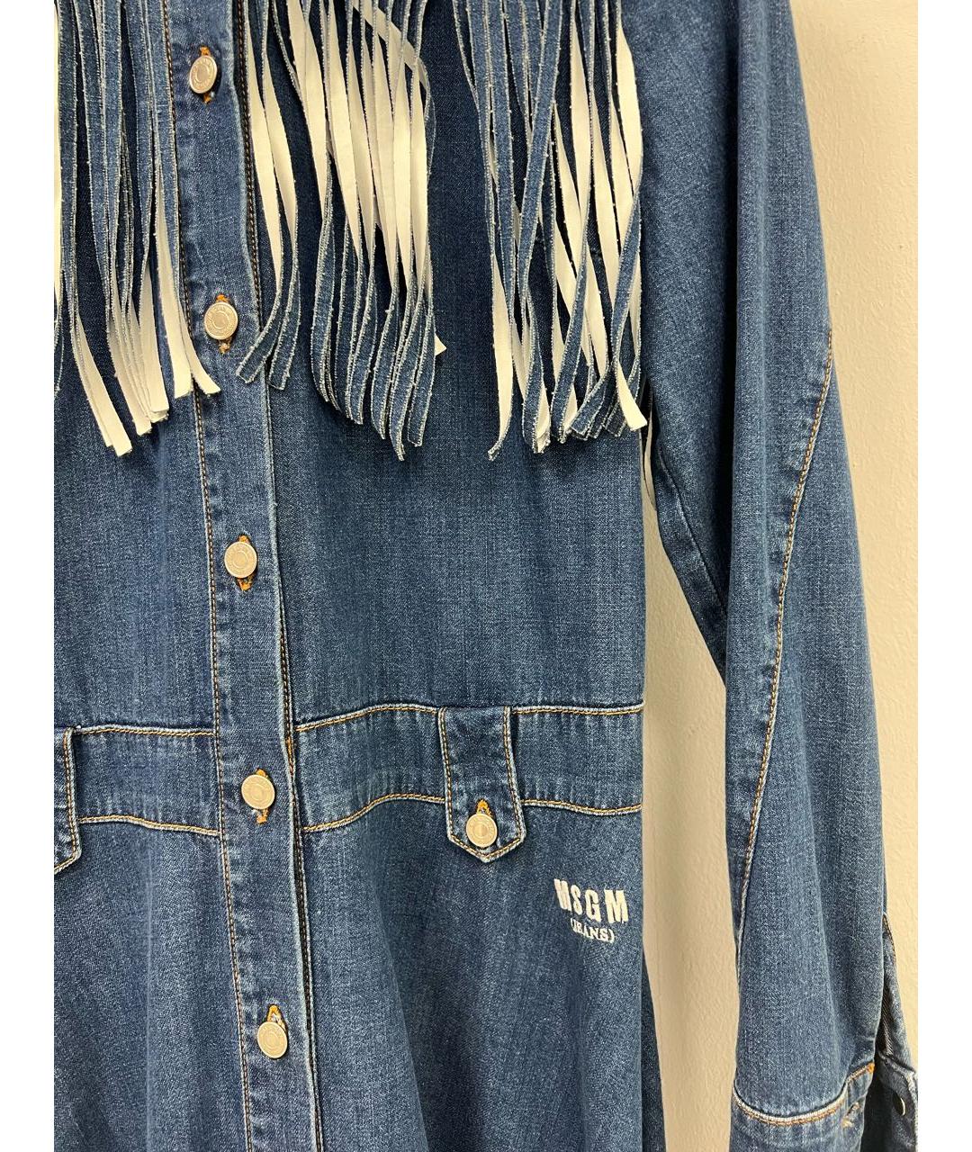 MSGM Синее хлопковое повседневное платье, фото 4