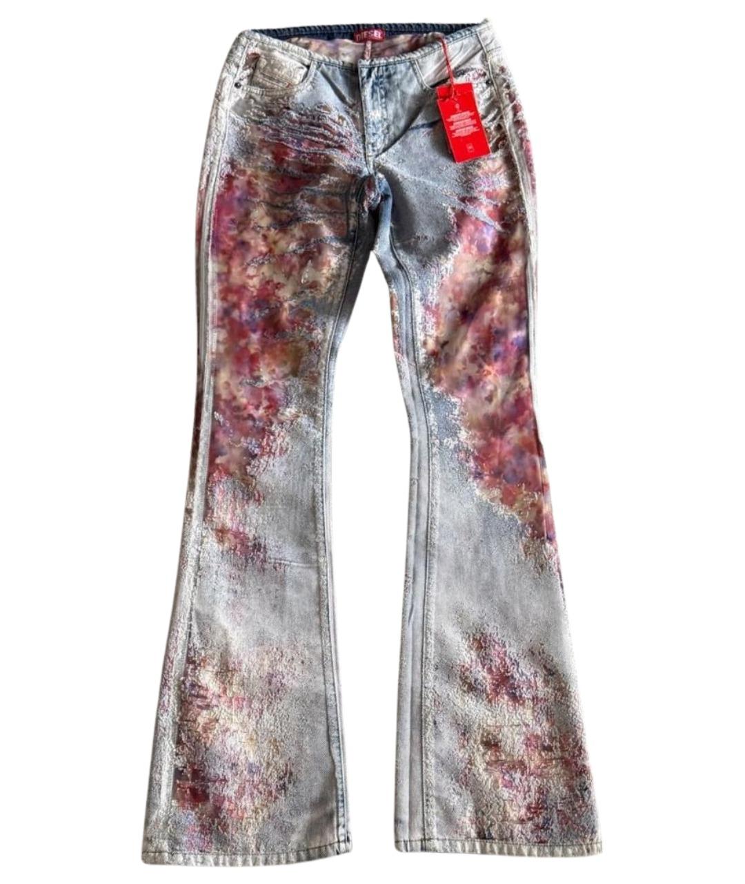 DIESEL Голубые хлопко-полиэстеровые джинсы клеш, фото 1