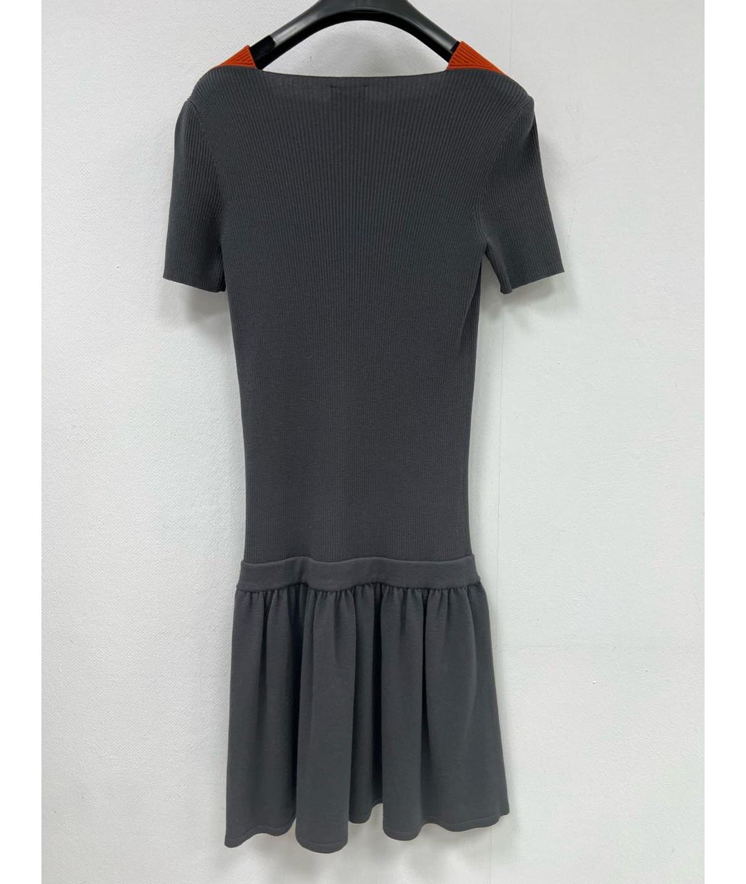 CHANEL Антрацитовое шерстяное повседневное платье, фото 2