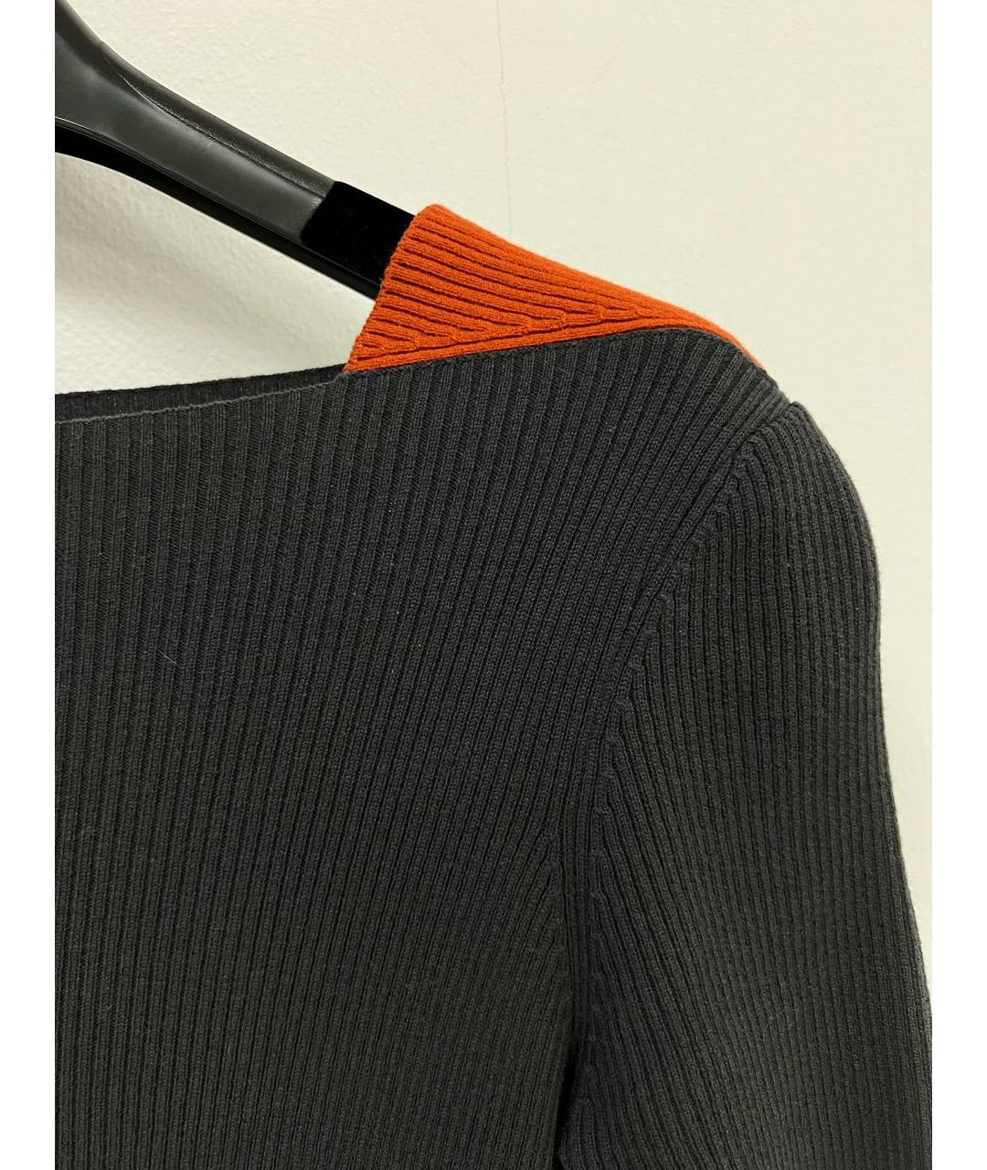 CHANEL Антрацитовое шерстяное повседневное платье, фото 4