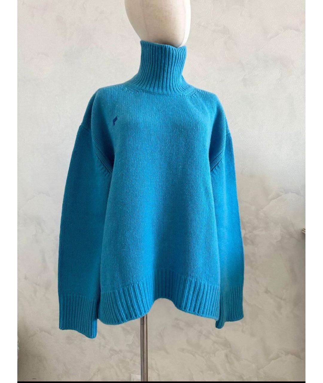 THE PANGAIA Бирюзовый кашемировый джемпер / свитер, фото 7