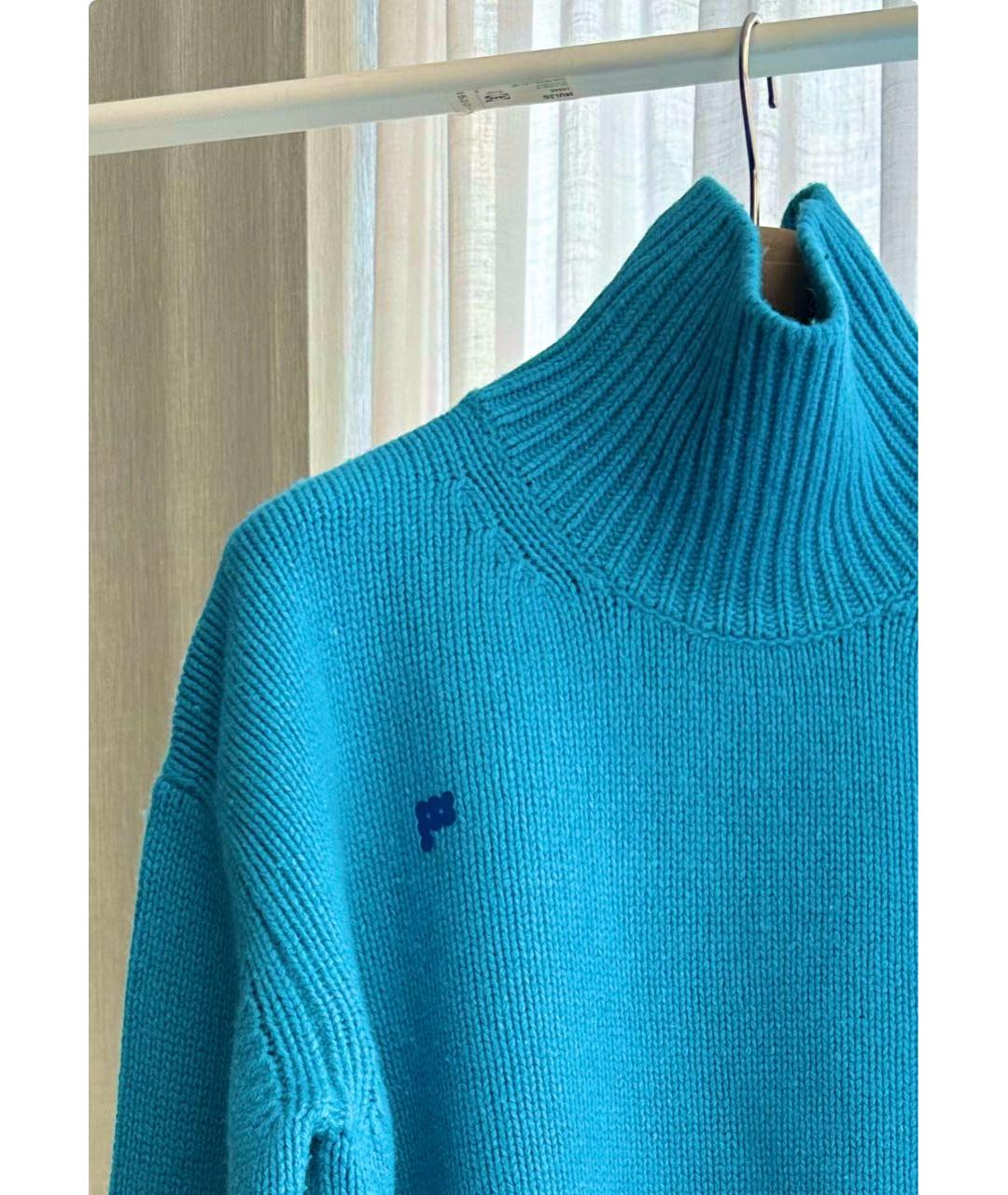 THE PANGAIA Бирюзовый кашемировый джемпер / свитер, фото 4