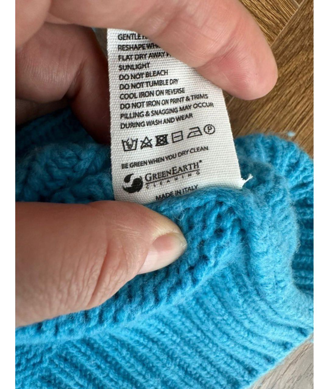 THE PANGAIA Бирюзовый кашемировый джемпер / свитер, фото 5