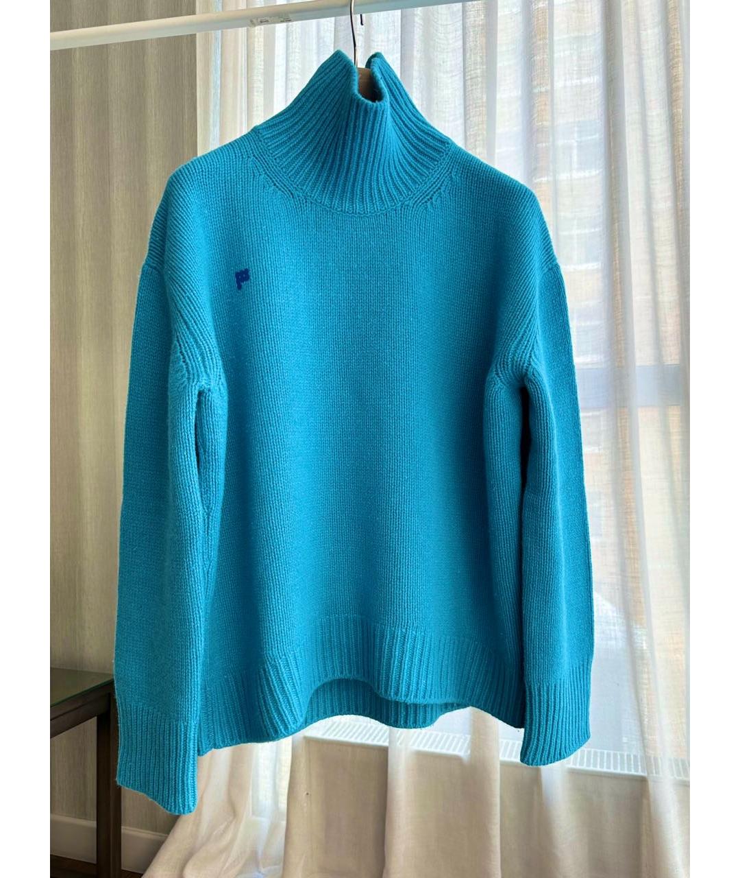 THE PANGAIA Бирюзовый кашемировый джемпер / свитер, фото 8