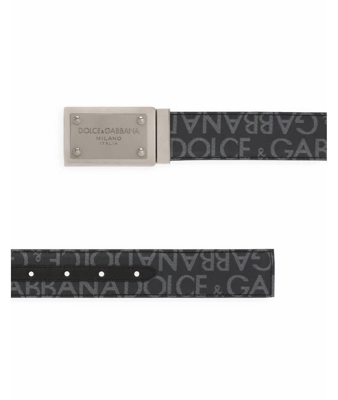 DOLCE&GABBANA Черный кожаный ремень, фото 3