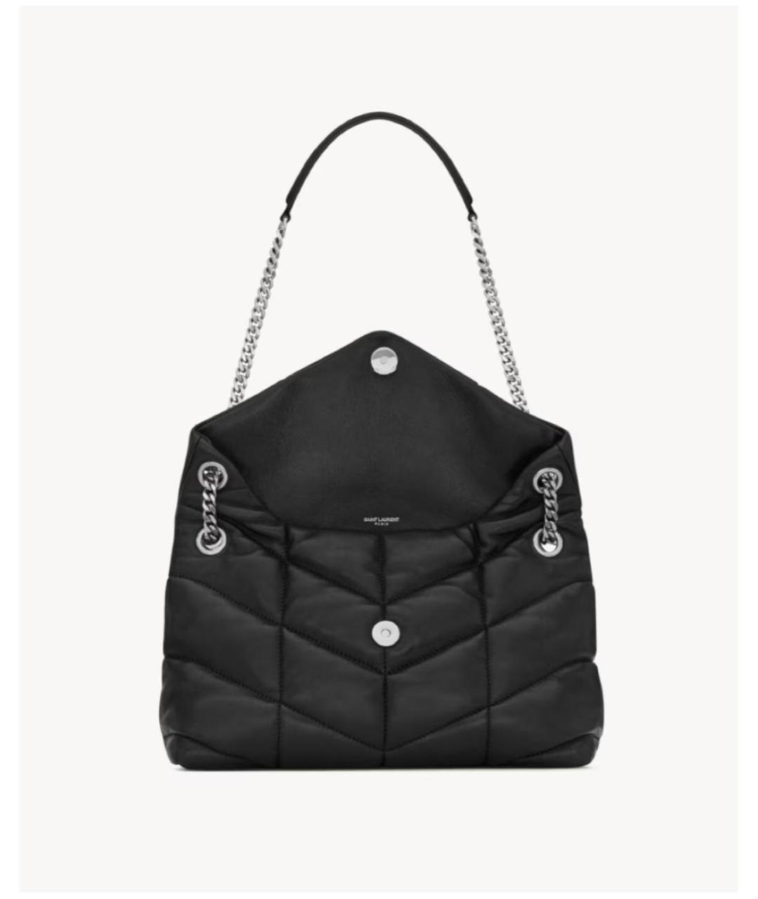 SAINT LAURENT Черная кожаная сумка через плечо, фото 4