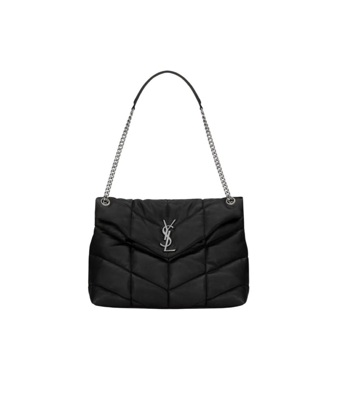 SAINT LAURENT Черная кожаная сумка через плечо, фото 5