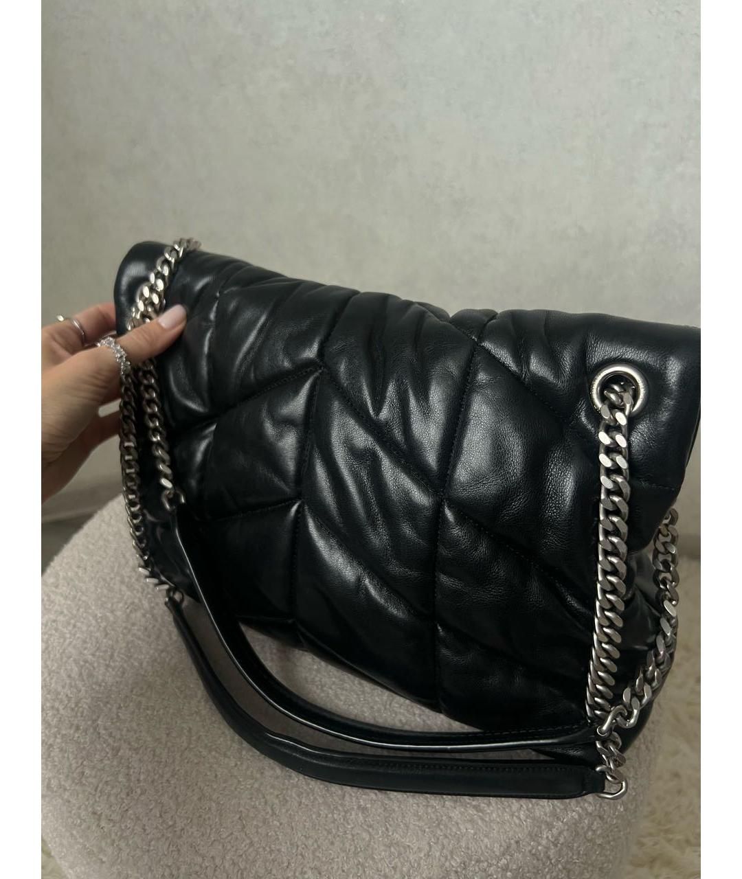 SAINT LAURENT Черная кожаная сумка через плечо, фото 3