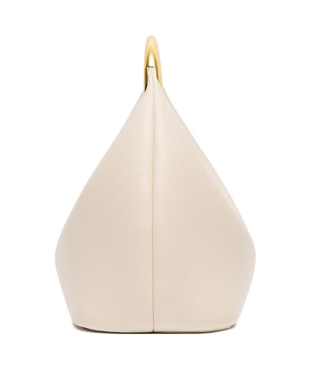 JACQUEMUS Бежевая кожаная сумка с короткими ручками, фото 2