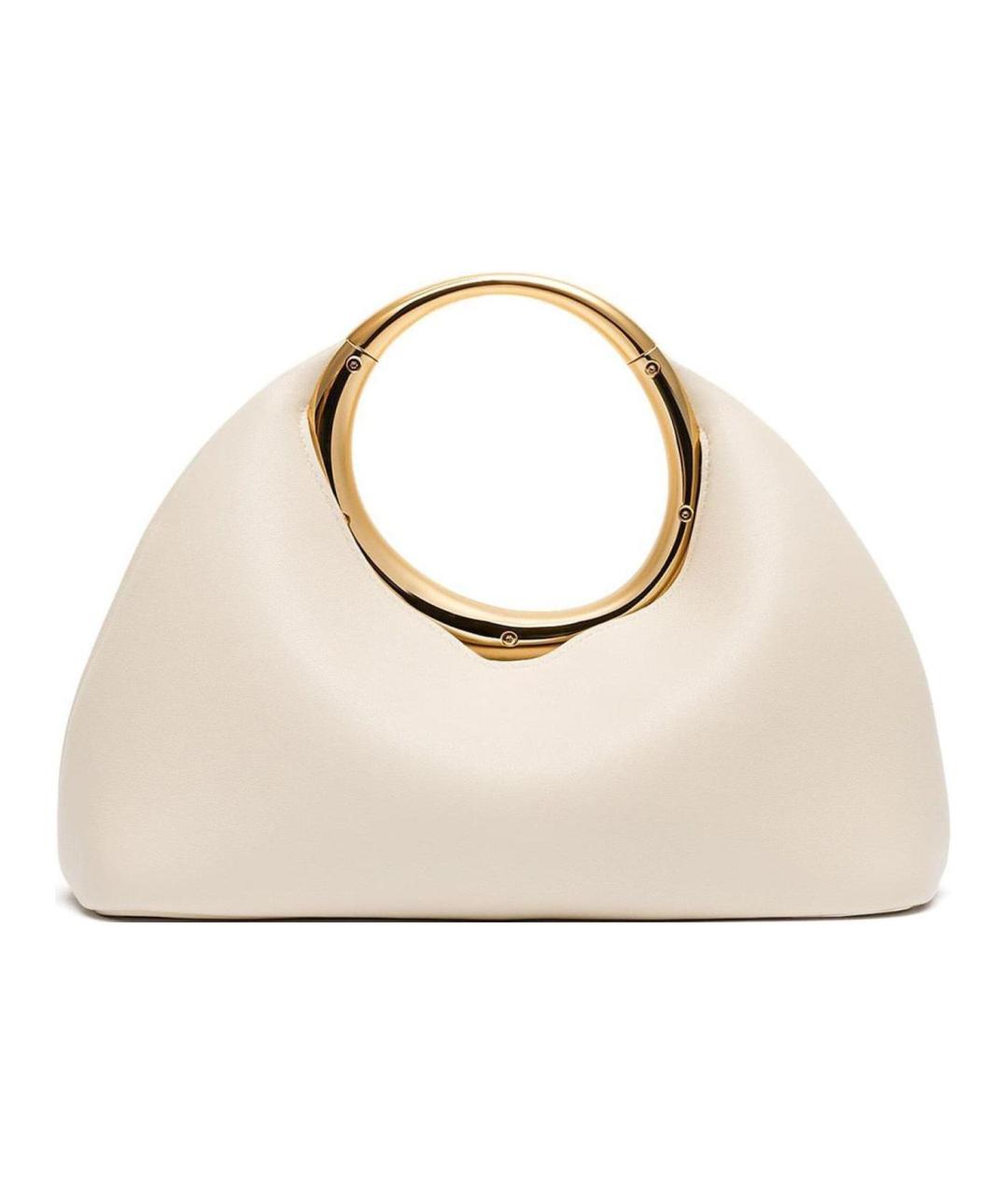 JACQUEMUS Бежевая кожаная сумка с короткими ручками, фото 3