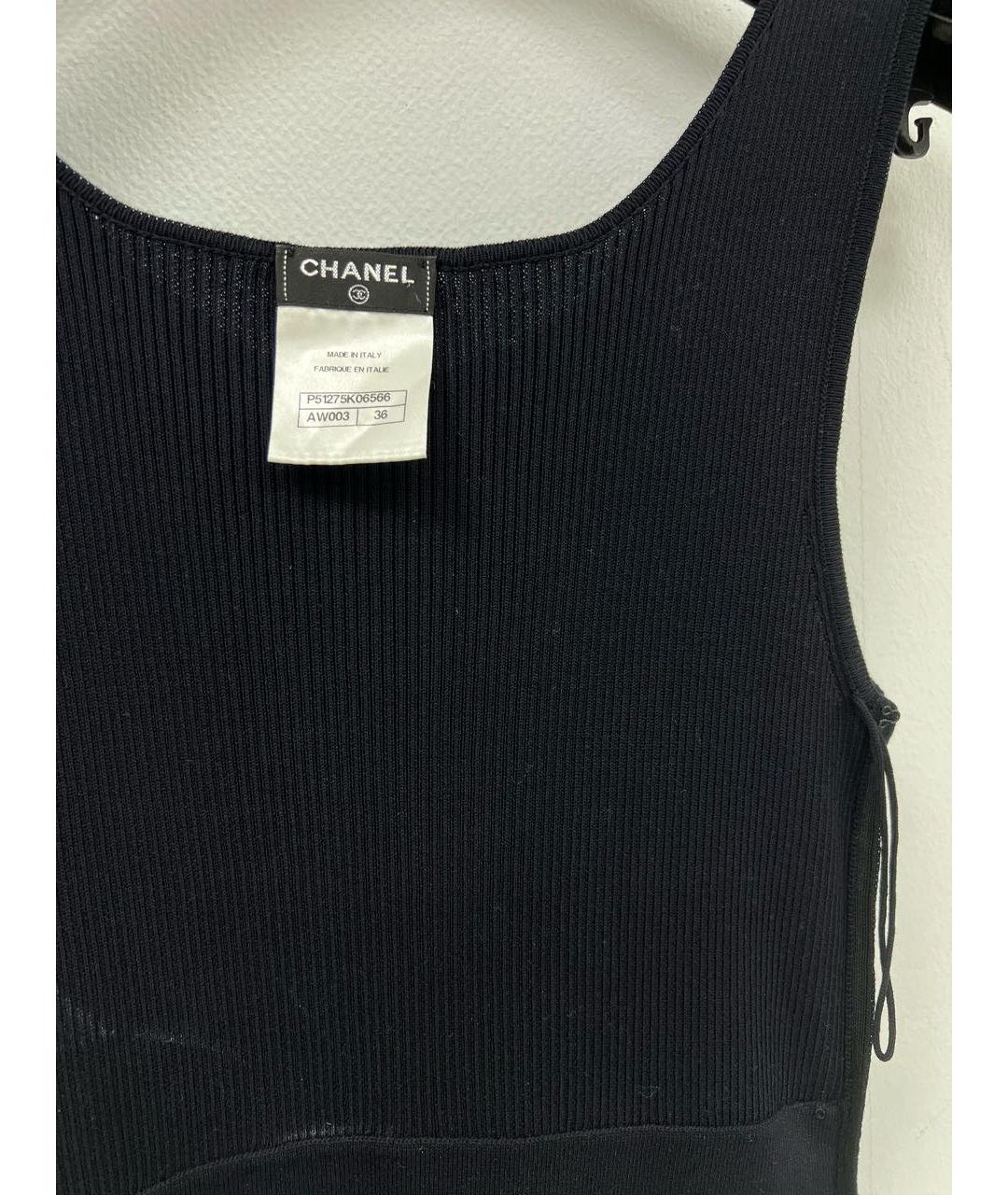 CHANEL Темно-синий хлопковый сарафан, фото 3