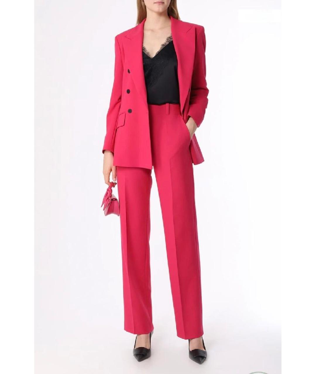 HUGO Розовые полиэстеровые прямые брюки, фото 5