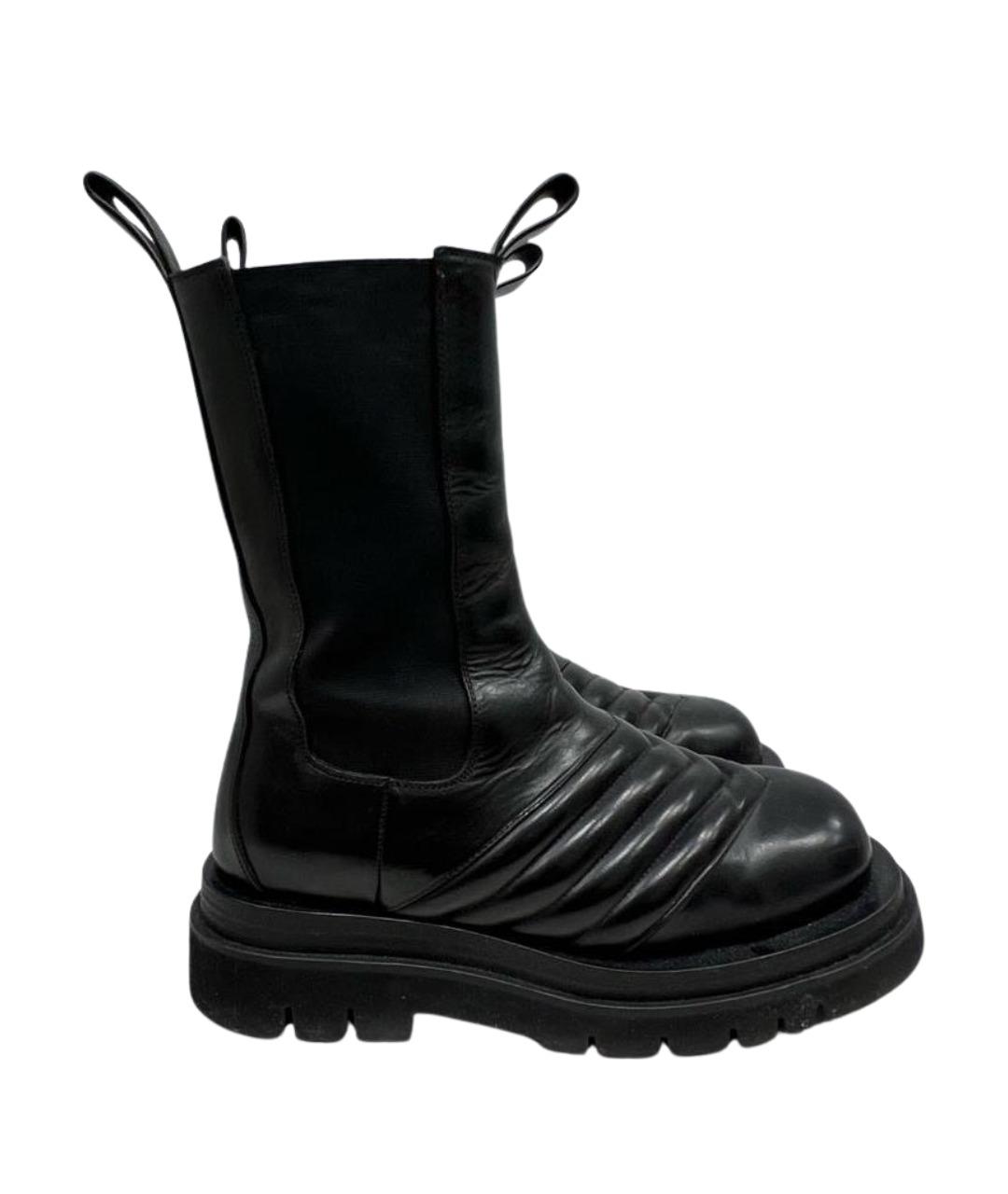 BOTTEGA VENETA Черные кожаные сапоги, фото 1