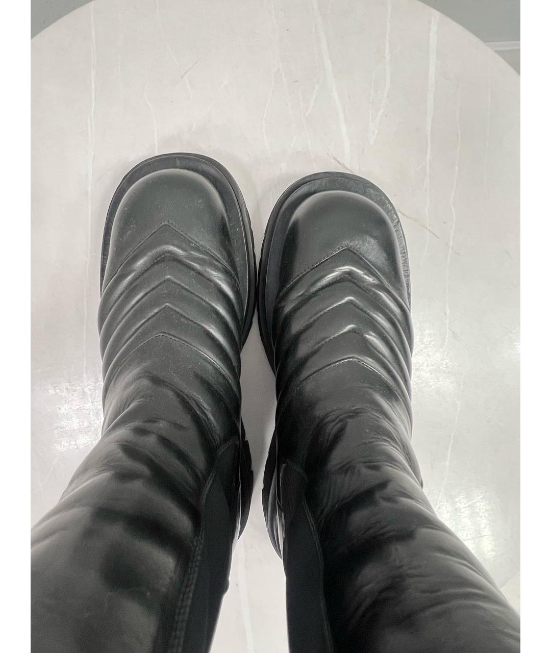 BOTTEGA VENETA Черные кожаные сапоги, фото 3
