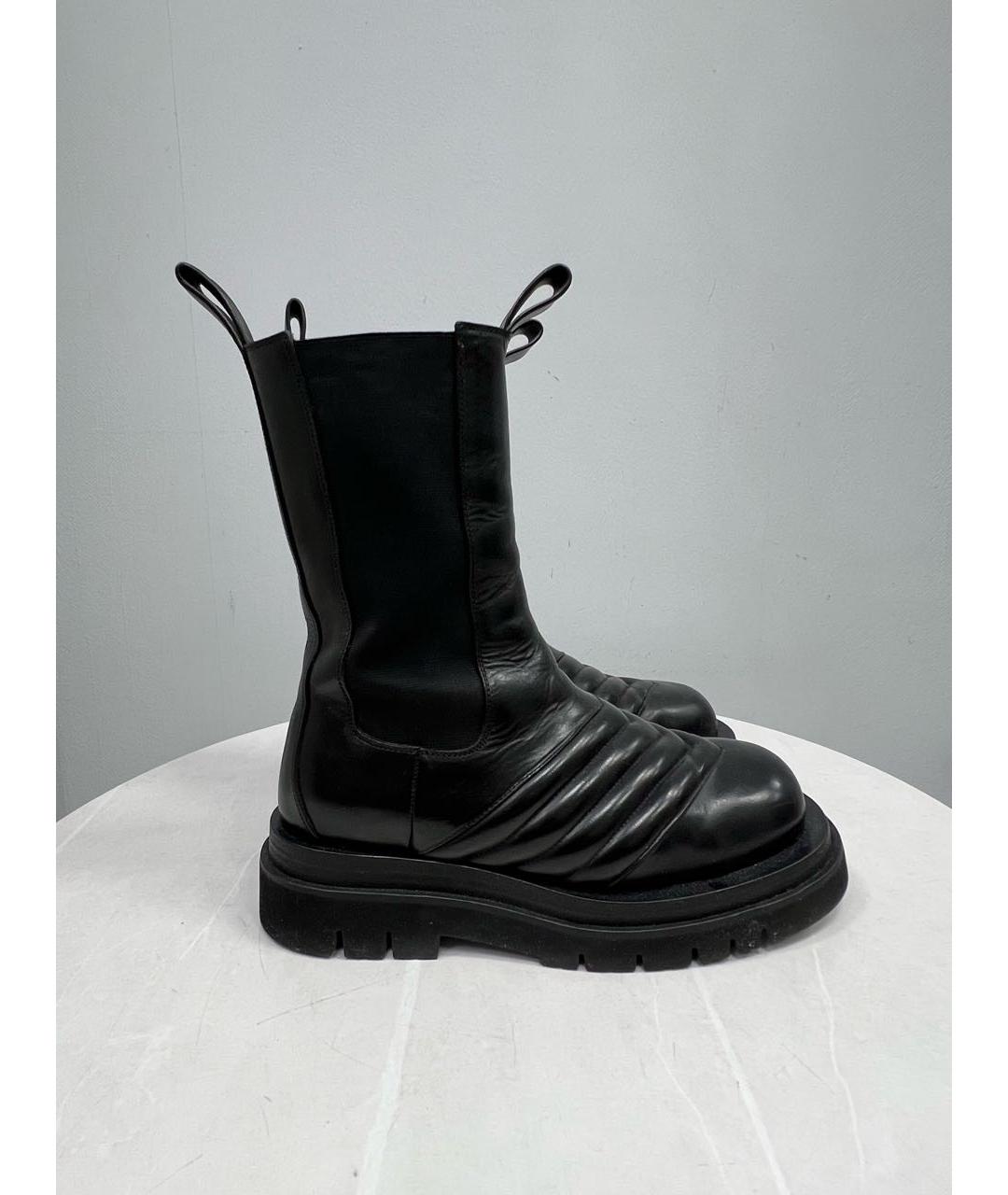 BOTTEGA VENETA Черные кожаные сапоги, фото 7