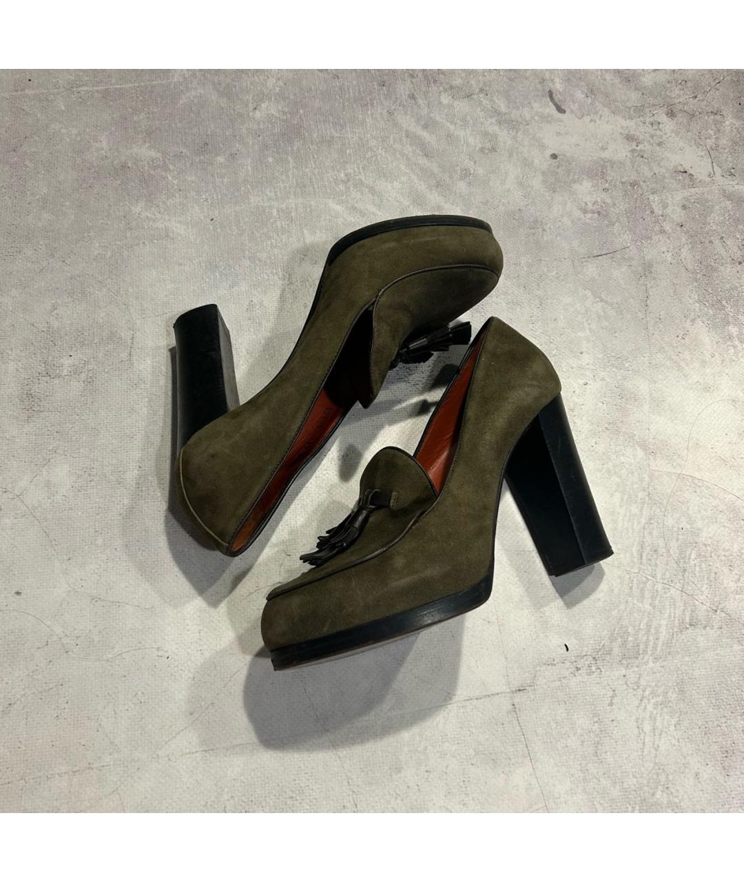 SANTONI Зеленые замшевые туфли, фото 7