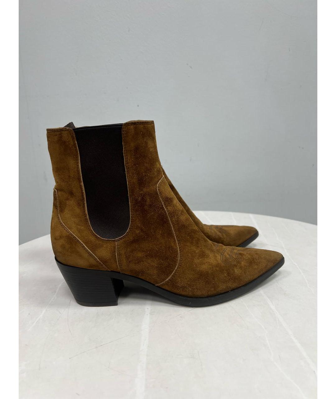 GIANVITO ROSSI Коричневые замшевые полусапоги, фото 9