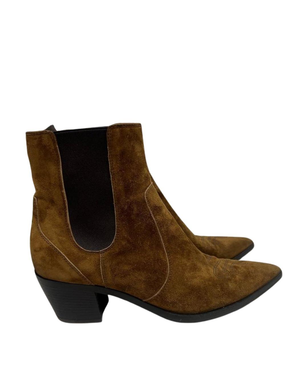 GIANVITO ROSSI Коричневые замшевые полусапоги, фото 1