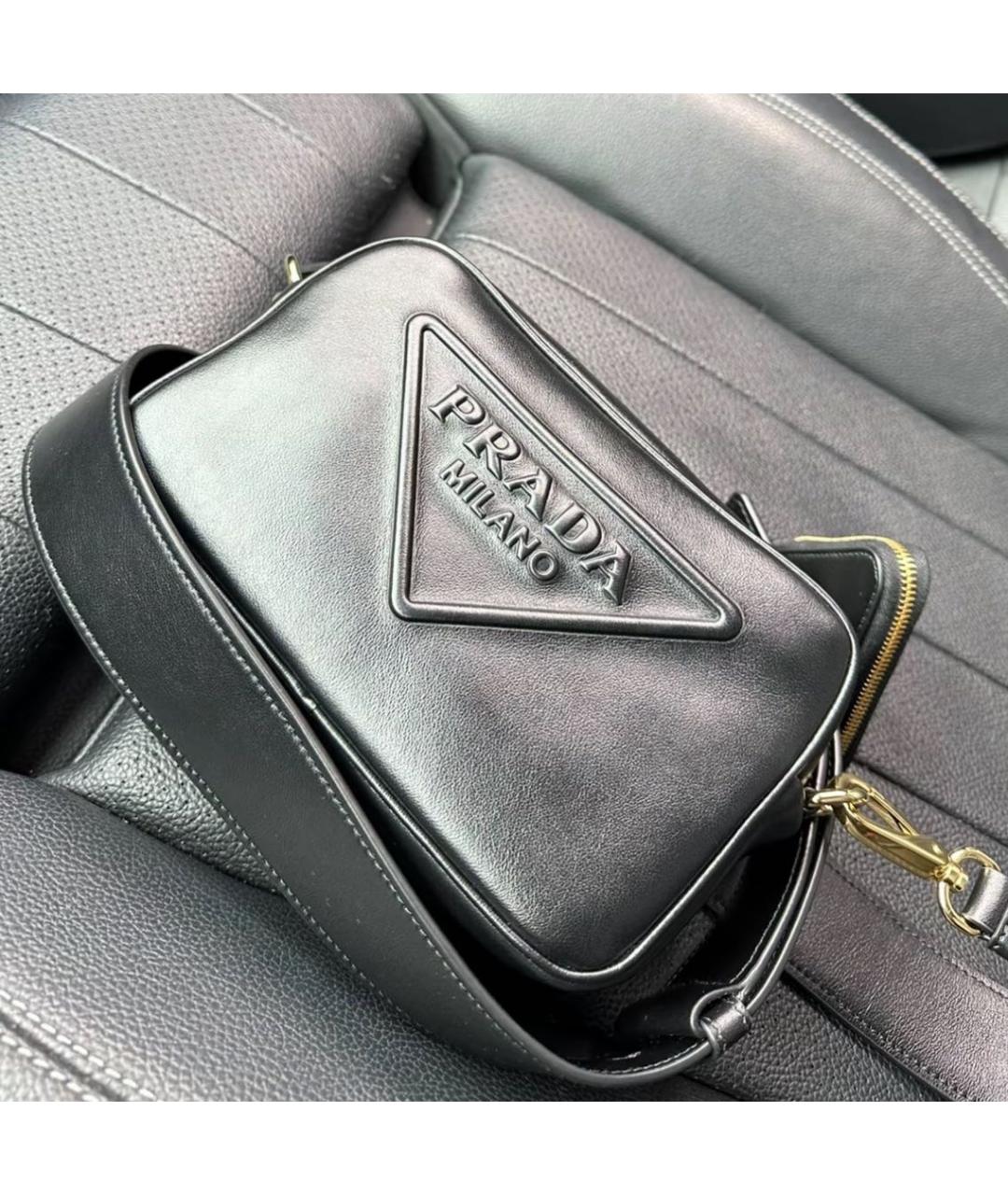 PRADA Черная кожаная сумка через плечо, фото 8